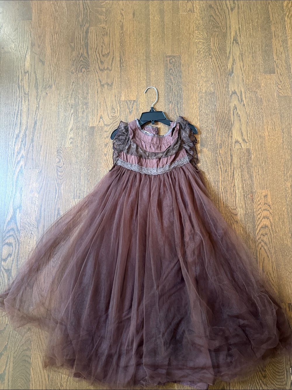 Trish Scully Girls Brown Tulle Party Dress